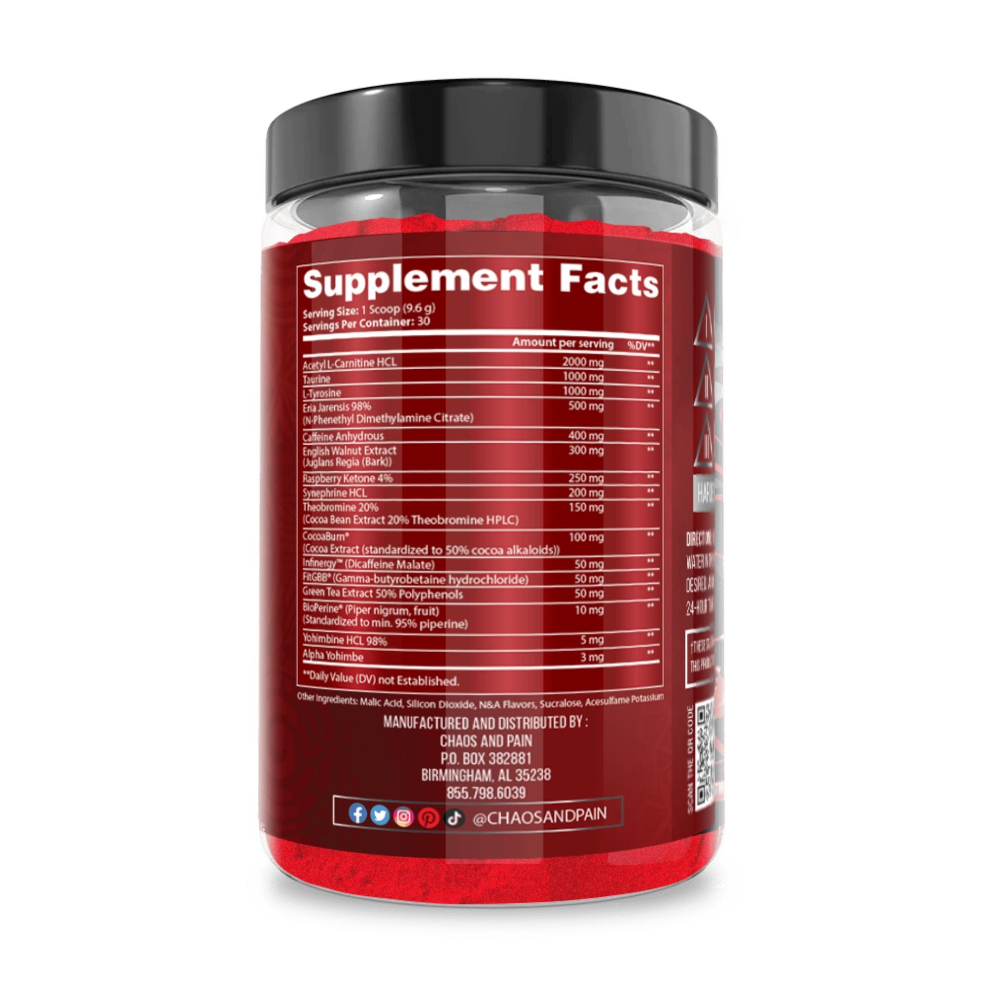 supplement facts for red sky powder